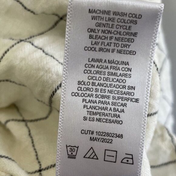 PAMELA LOVE Dress Womens Medium Plaid Halter Apron Midi Ivory Open Back Pockets - Picture 11 of 11